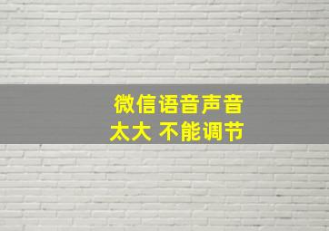 微信语音声音太大 不能调节